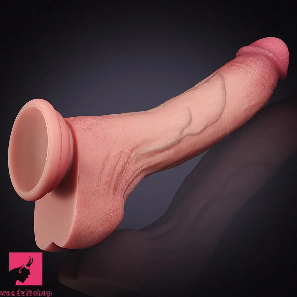 8.07in Realistic Silicone Penis Simulator Soft Fleshy Texture Anal Dildo