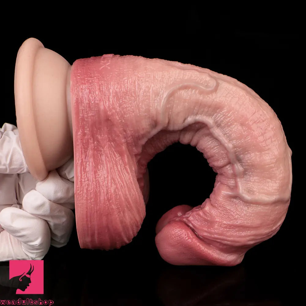 6.89in Double-layer Liquid Silicone Skin-like Soft Lifelike Real Couple Dildo