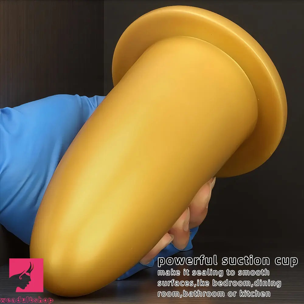 4.72in 5.7in 7.08in 8.26in Gold Silicone Soft Thick Missile Design Dildo Toy