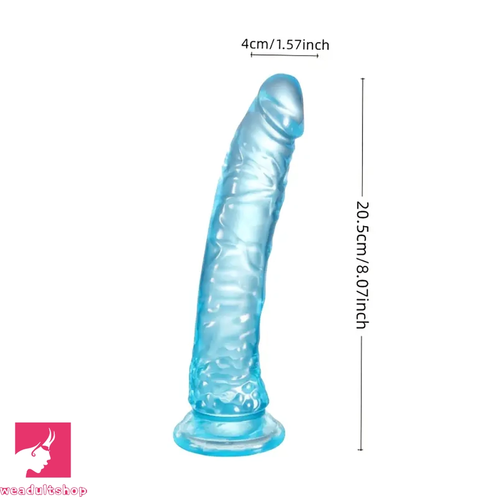 8.07in PVC Suction Cup Dildo Anal Masturbator For G-Spot Anal Dilation