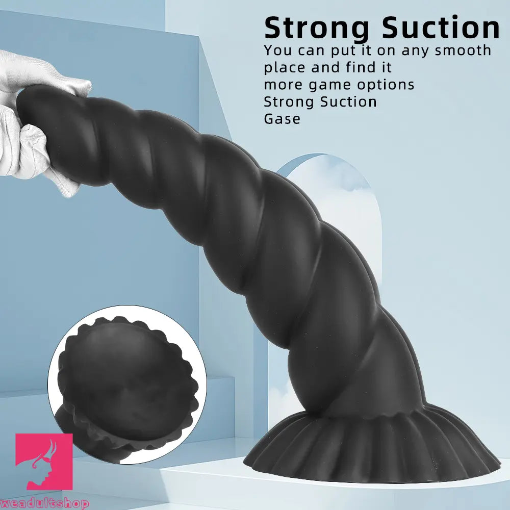 14.76in Silicone Black Extra Large Thick Anal Plug Dildo For Masturbation
