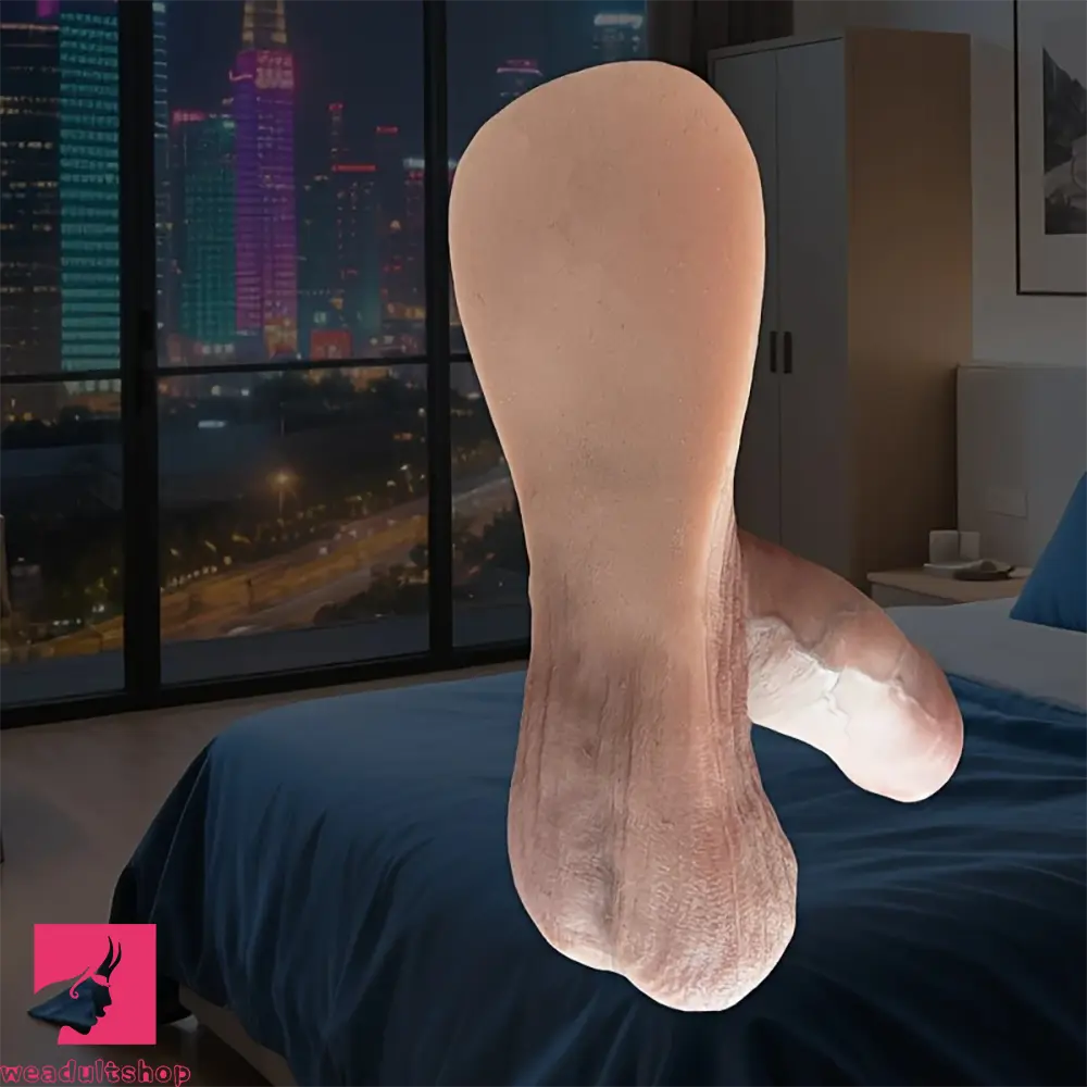 7.67in Sexy Foreskin Uncut Ultra Soft Realistic Penis Silicone Hanging Dildo