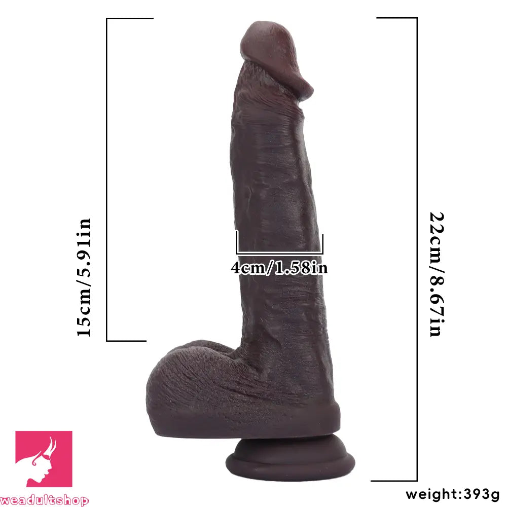 8.67in Double Layer Silicone Soft Big Dildo For Vaginal Massage Masturbation