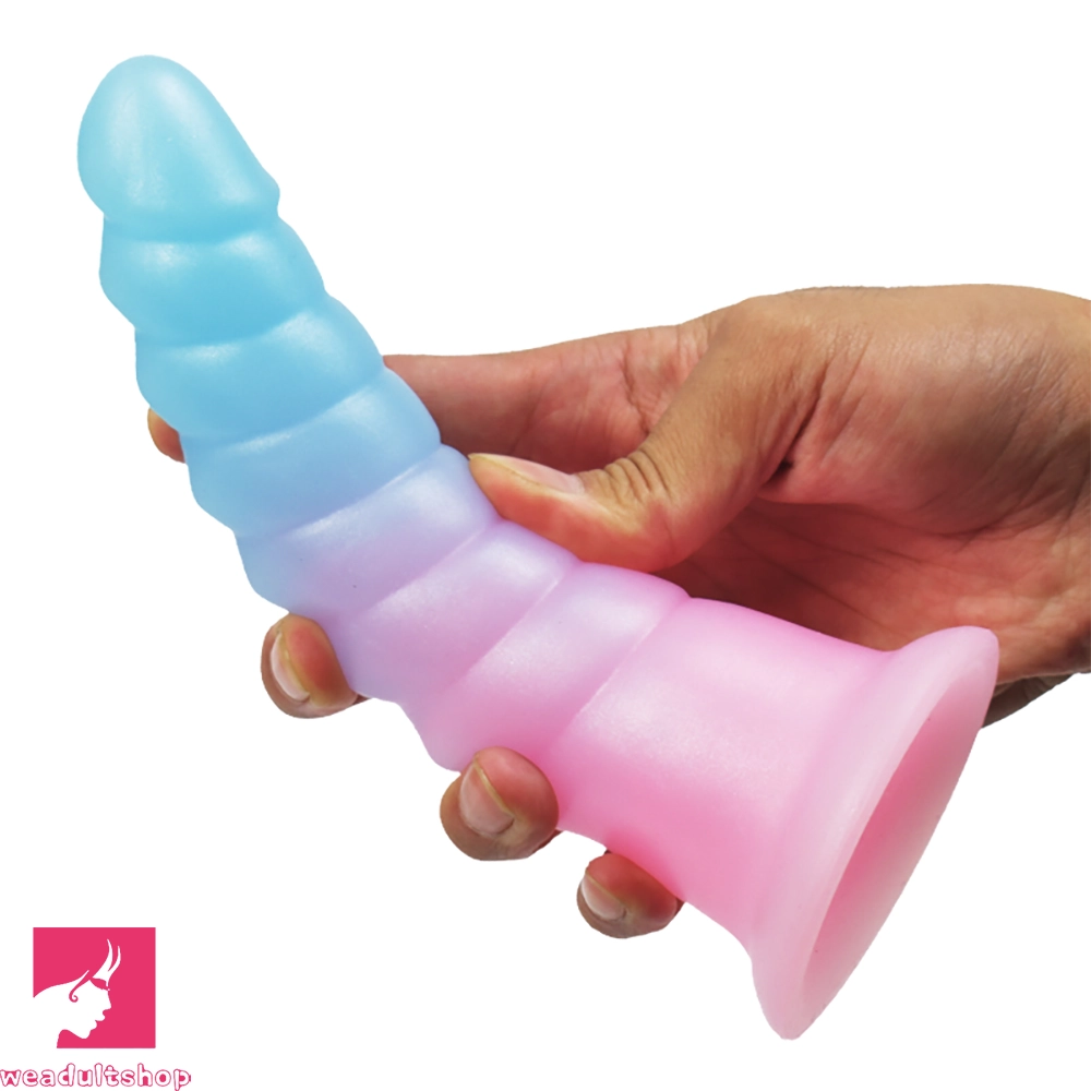 7.28in Luminous Soft Silicone Fantasy Dildo Silicone Dick For Anal Prostate