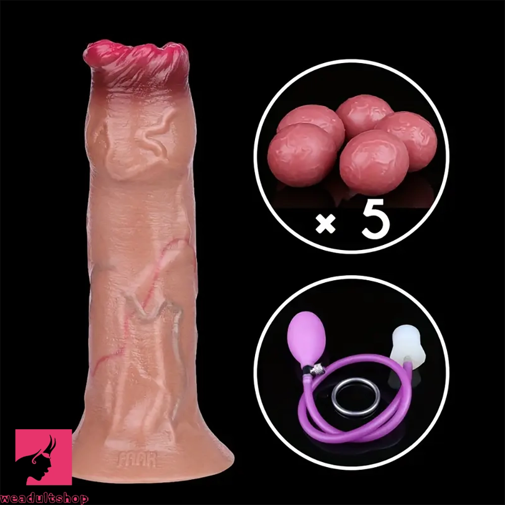 6.57in Silicone Ovipositor Expandable Dildo Realistic Penis Foreskin Tunnel