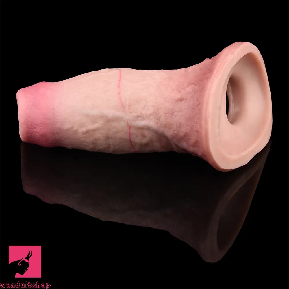5.15in Liquid Silicone Strap on Penis Extender Cock Sleeve Dildo For Clit