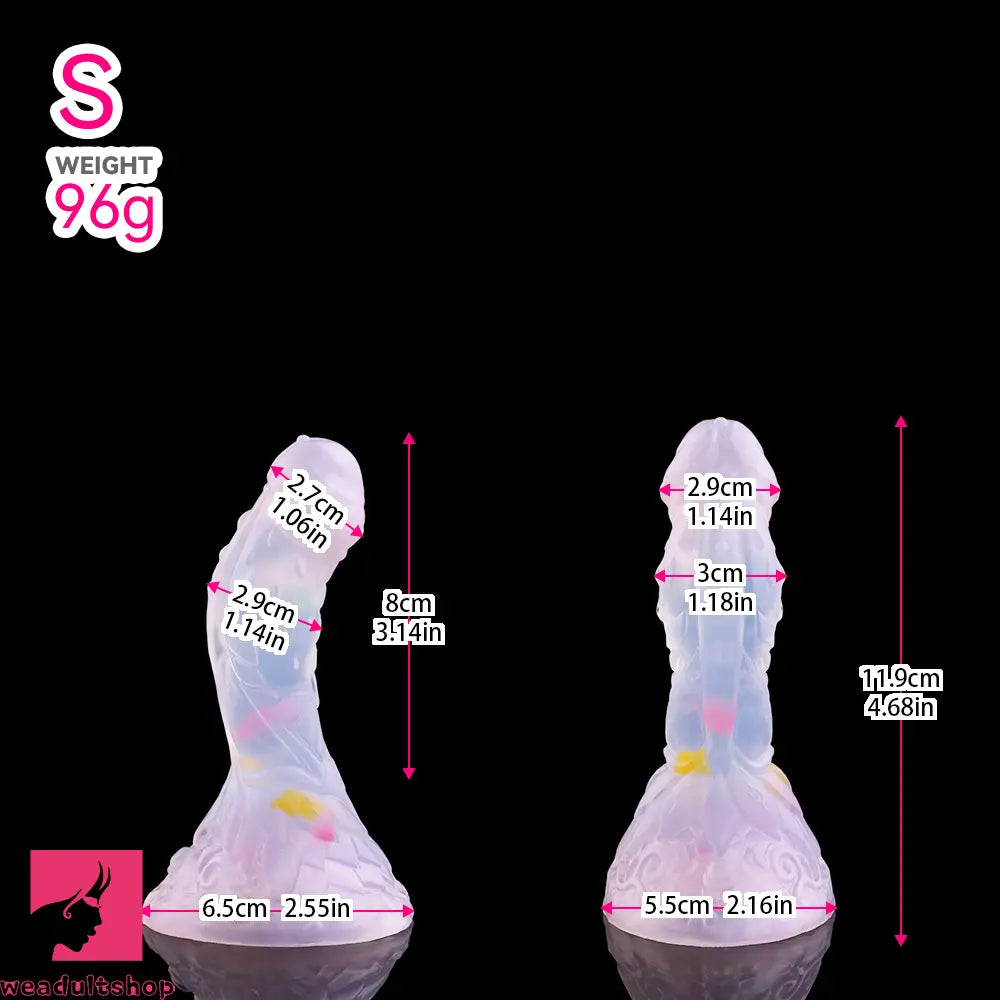 4.68in 5.9in 7.16in 8.26in Fantasy Spiked Silicone Soft Dildo With Key Chain
