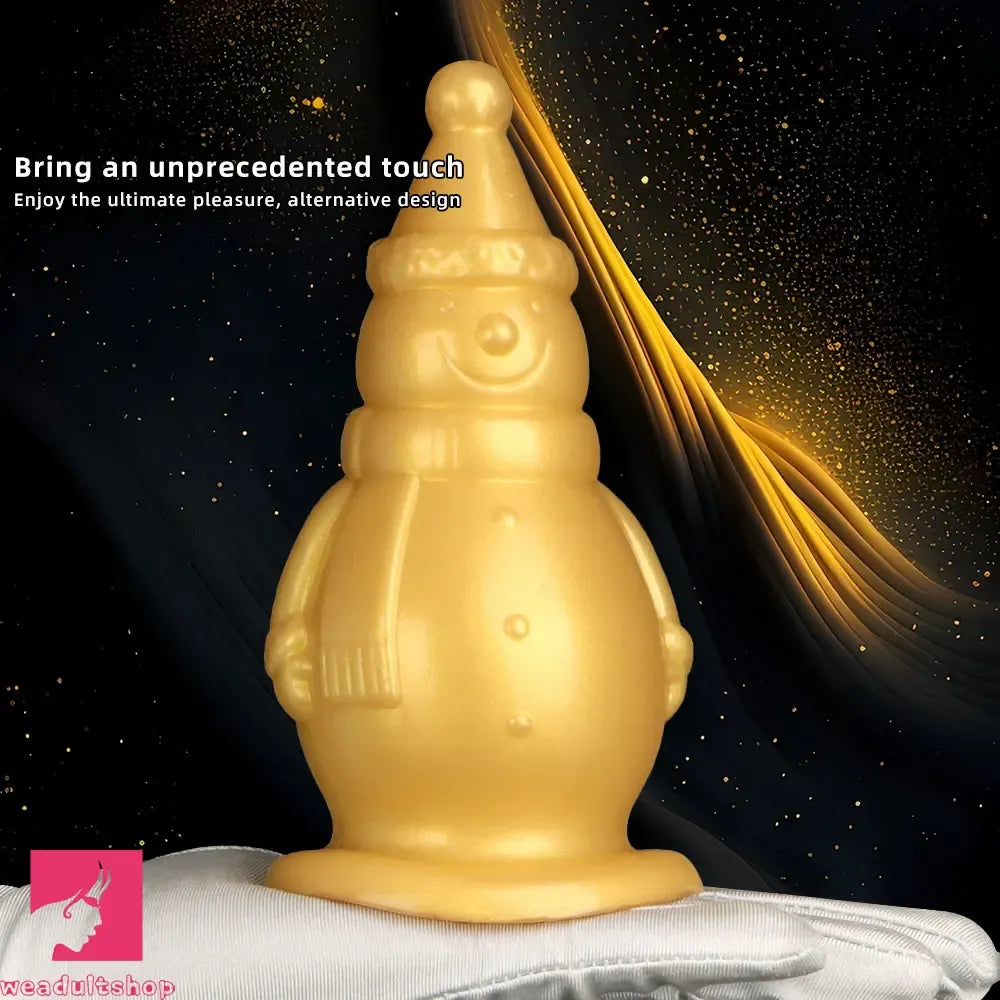 6.3in Snowman Silicone Soft Extra Golden Butt Plug Dildo For Clit Flirting