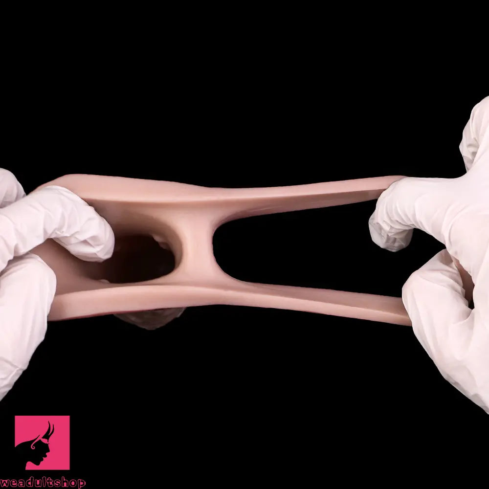 7.56in Lifelike Blue Veins Hollow Dildo Cock Sleeve With Cock Ring For Sex