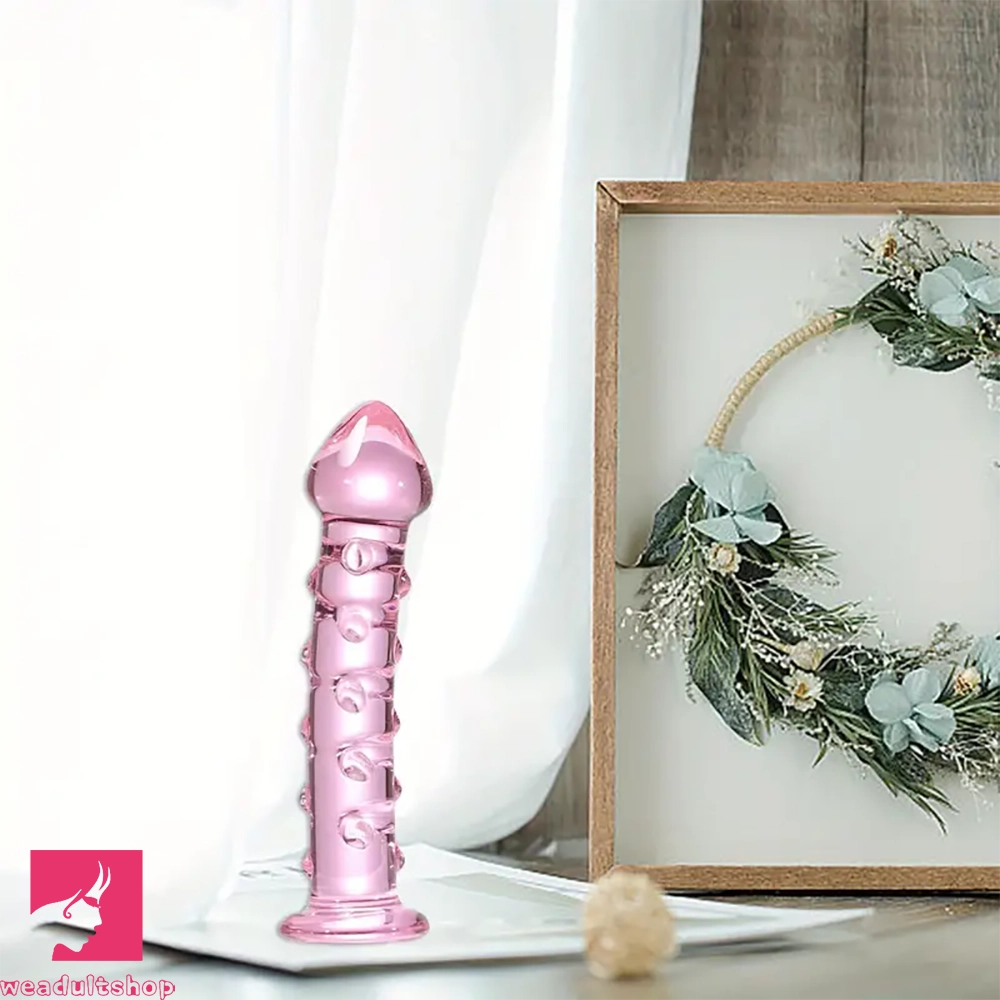 6.61in Clear Glass Adult Sex G-spot Spiked Dildo G Spot Stimulation Toy