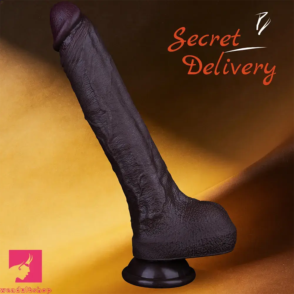 10.6in Dual Density Silicone Big Soft Dildo Real Cock Vaginal Stimulator