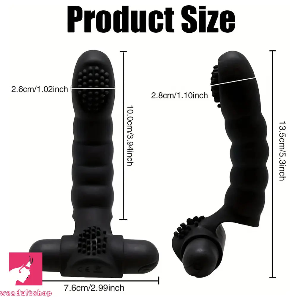 5.3in Female Toy Finger Sleeve Vibrator Rechargeable Dildo Massager