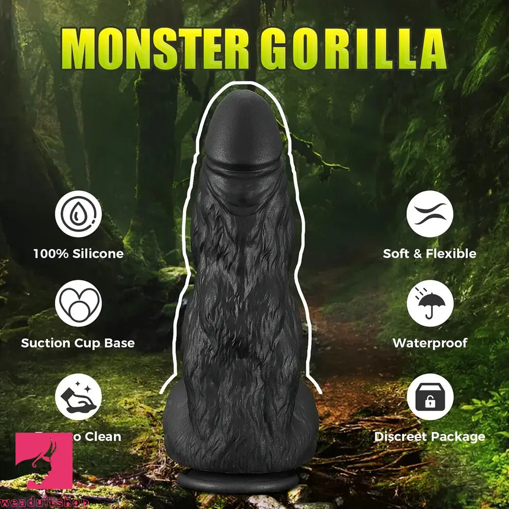 10.5in Huge Thick Silicone Black Monster Gorilla Fantasy Animal Dildo
