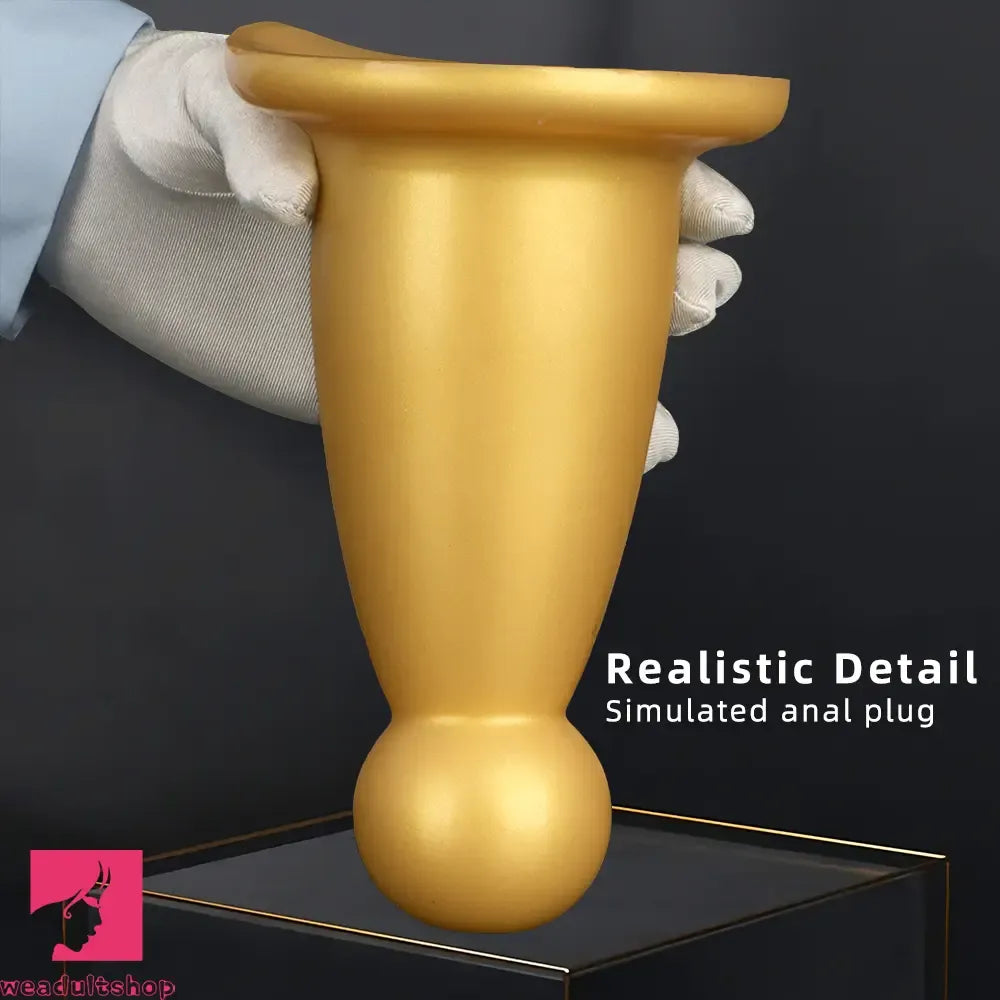 5.7in 7.87in Golden Silicone Soft Thick Butt Plug Dildo For Women Sex Toy