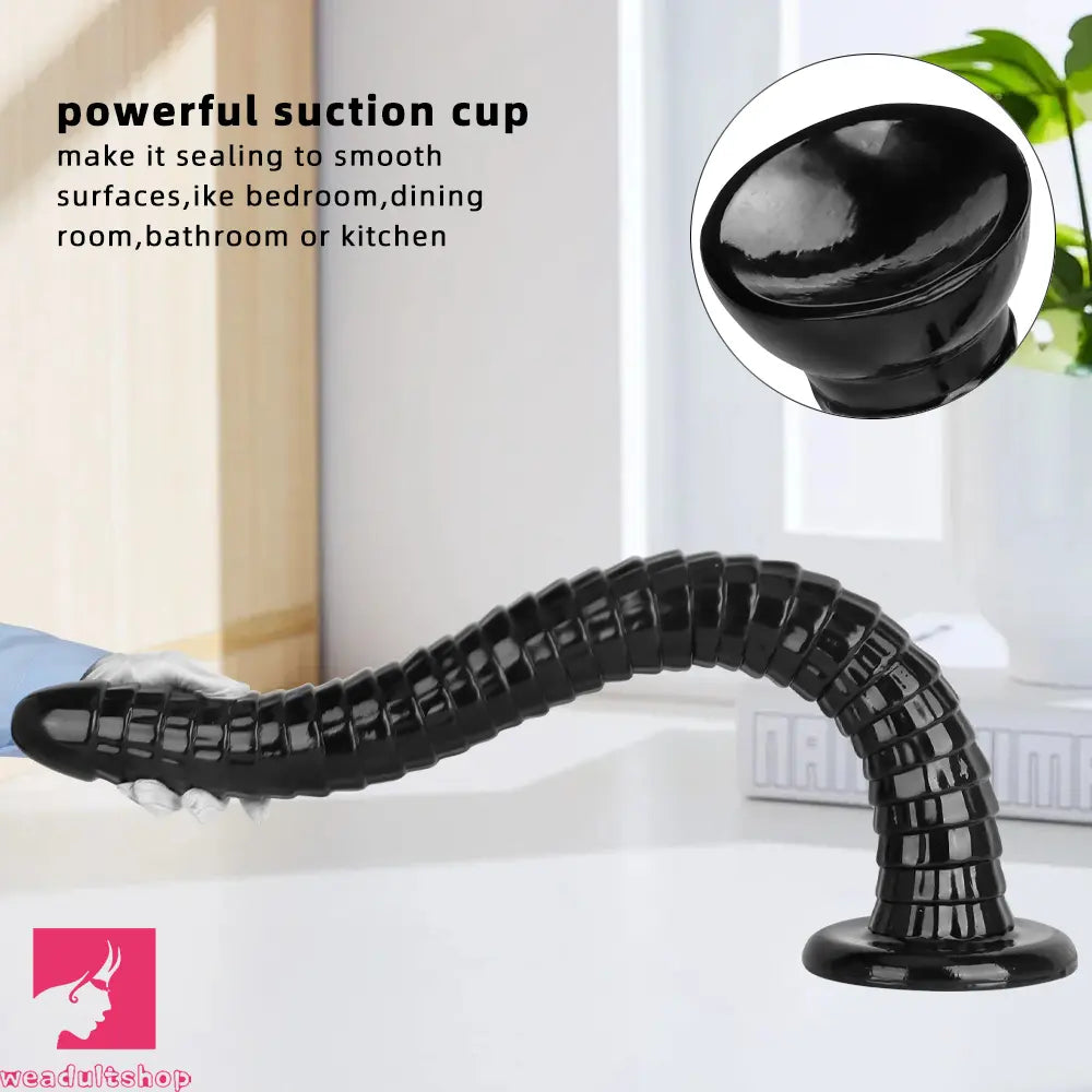 31.5in Black PVC Huge Long Masturbator For Women Gay Dildo Cock Toy