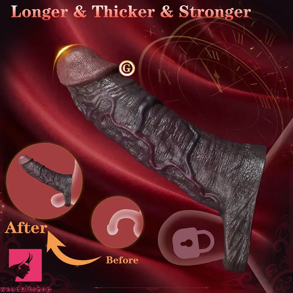 7.36in Soft Dildo Sheath With Ejaculation Ring For Pleasure & Discreet Toy