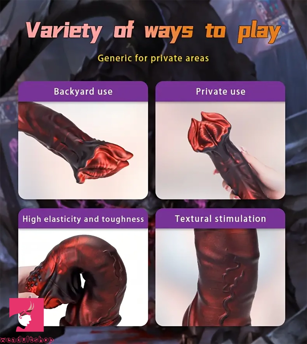 8.7in Cannibal Flower Flexible Silicone Clit Anal Plug Dildo Lifelike Texture