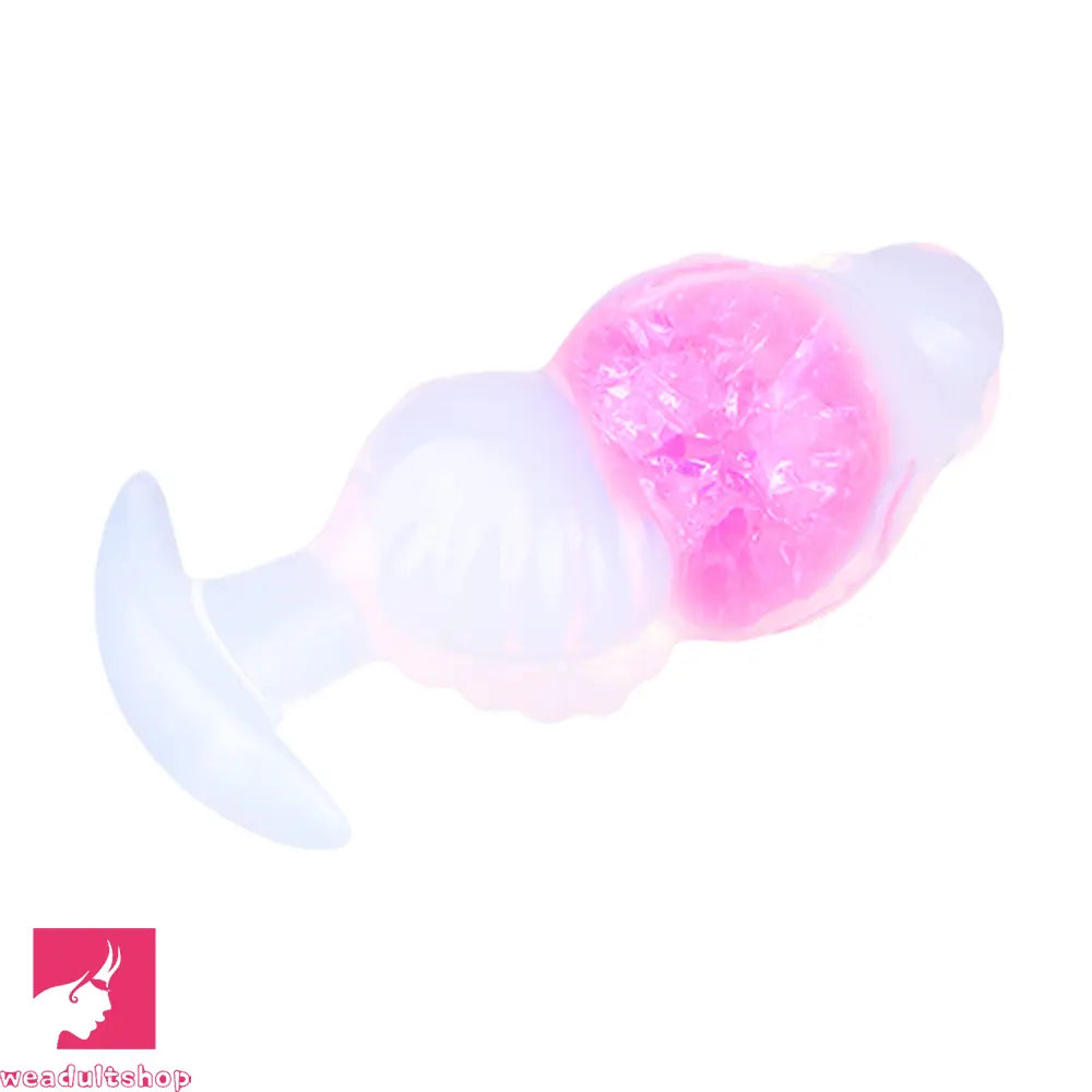 5.63in Luminous Silicone Anal Beads Dildo Anal Cock Toy With Anchor
