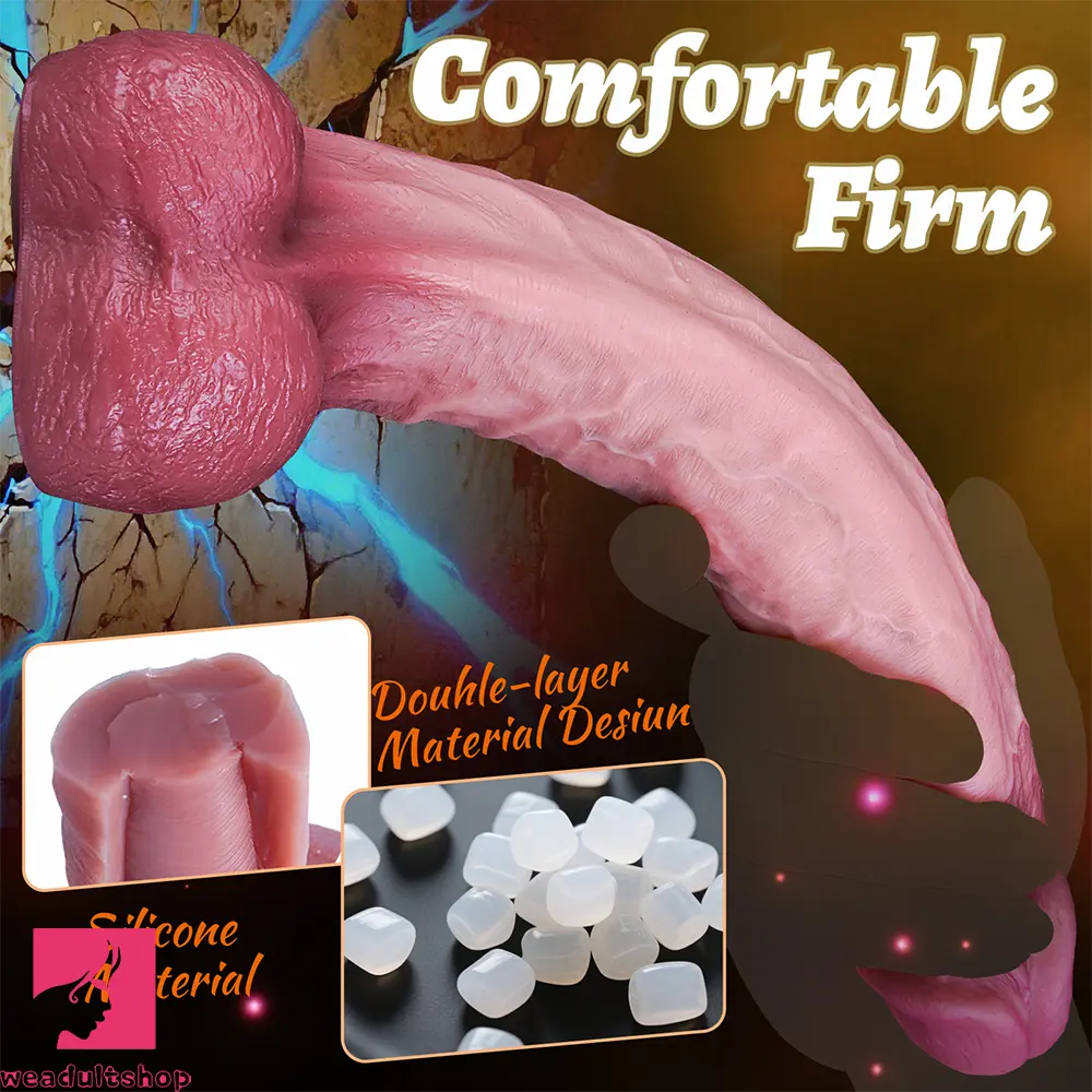 11.02in Realistic Blue Vein Makeup Dual Density Silicone Soft Big Anal Dildo