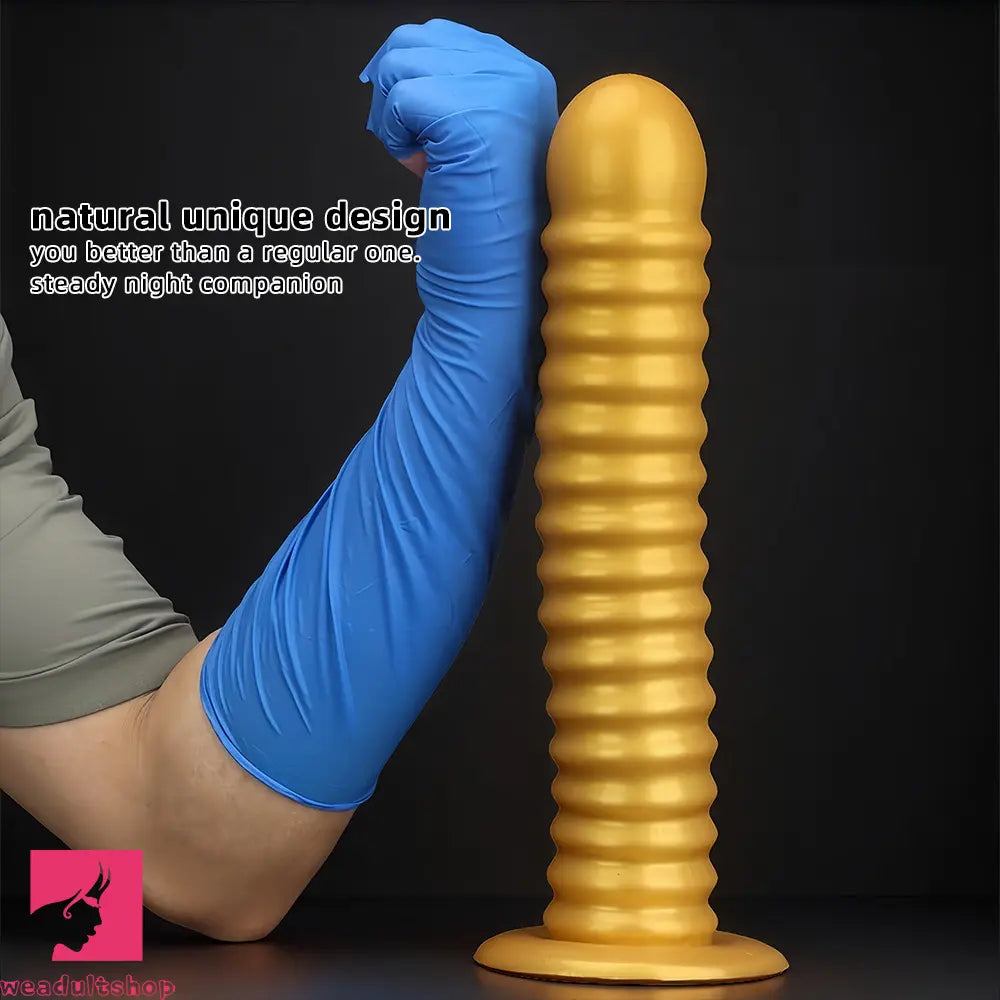 9.64in 11.81in 13.18in Golden Silicone Thread Soft Big Dildo Masturbator