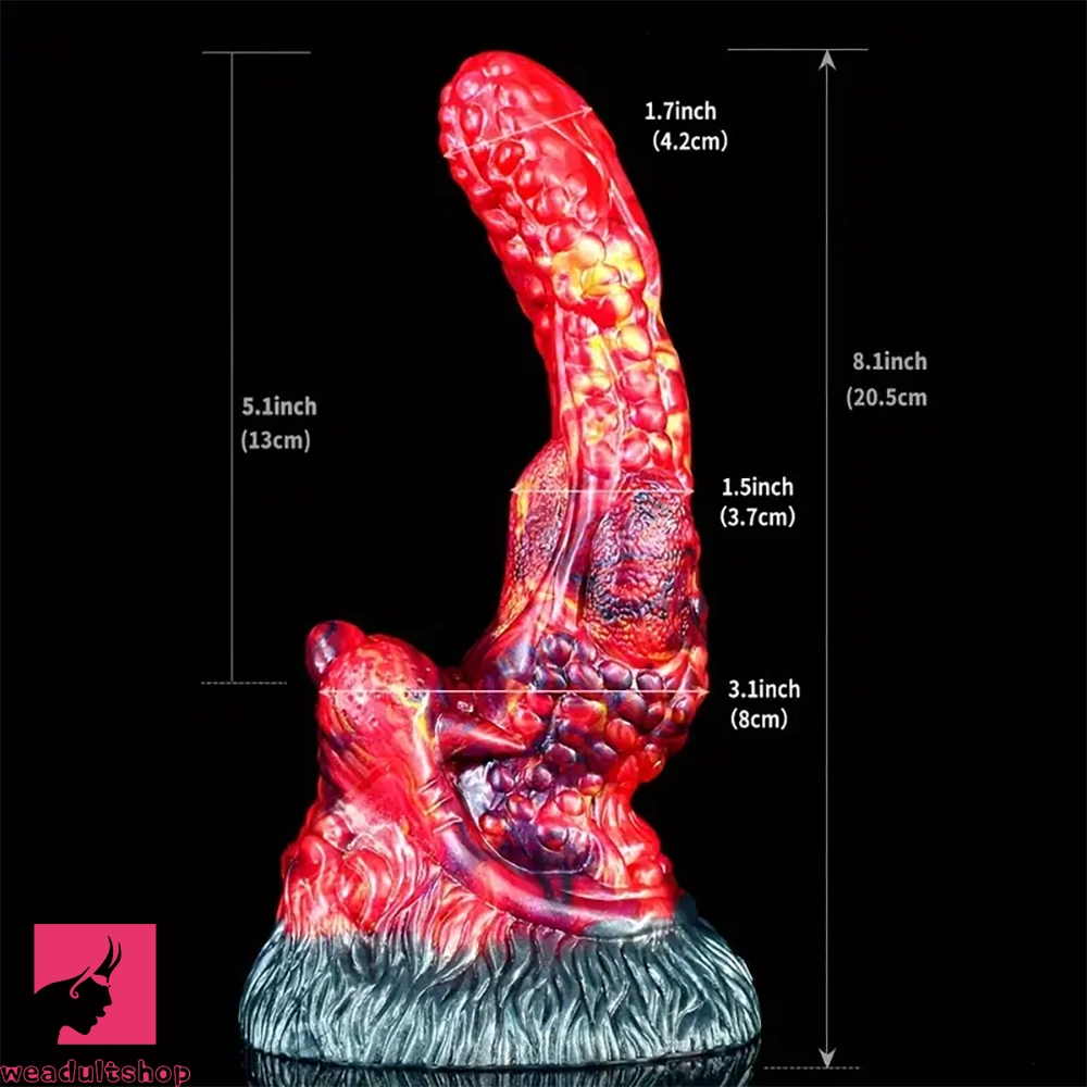 8.1in Soft Silicone Monster Dildo For Men Women Couple Skin Feel Butt Plug