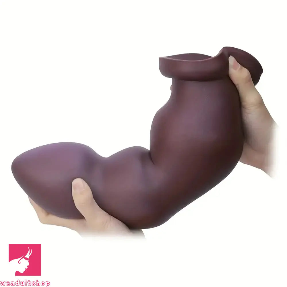 7.08in 8.46in 10.23in 12.2in Chocolate-Colored Silicone Soft Smooth Dildo