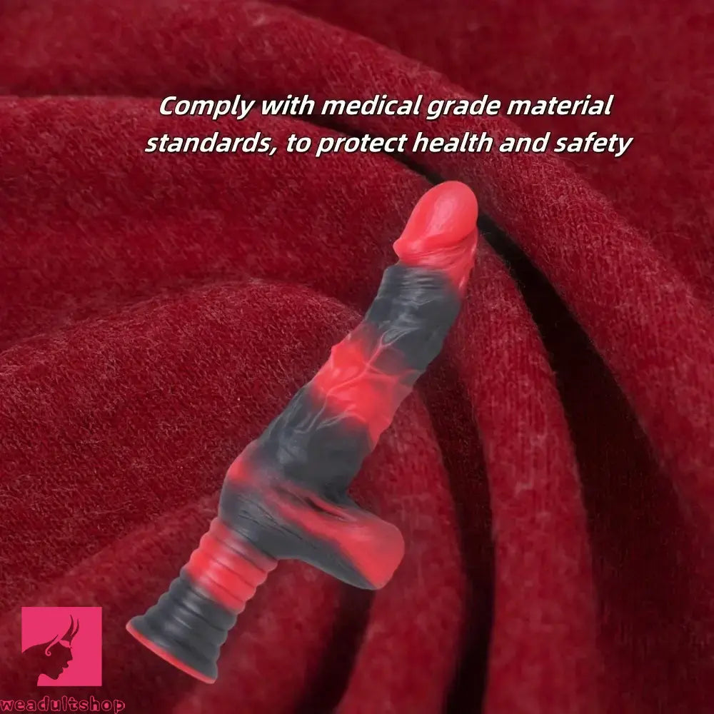 9.8in 10.4in Red Black Silicone Large Fantasy Sword Dildo With Handle