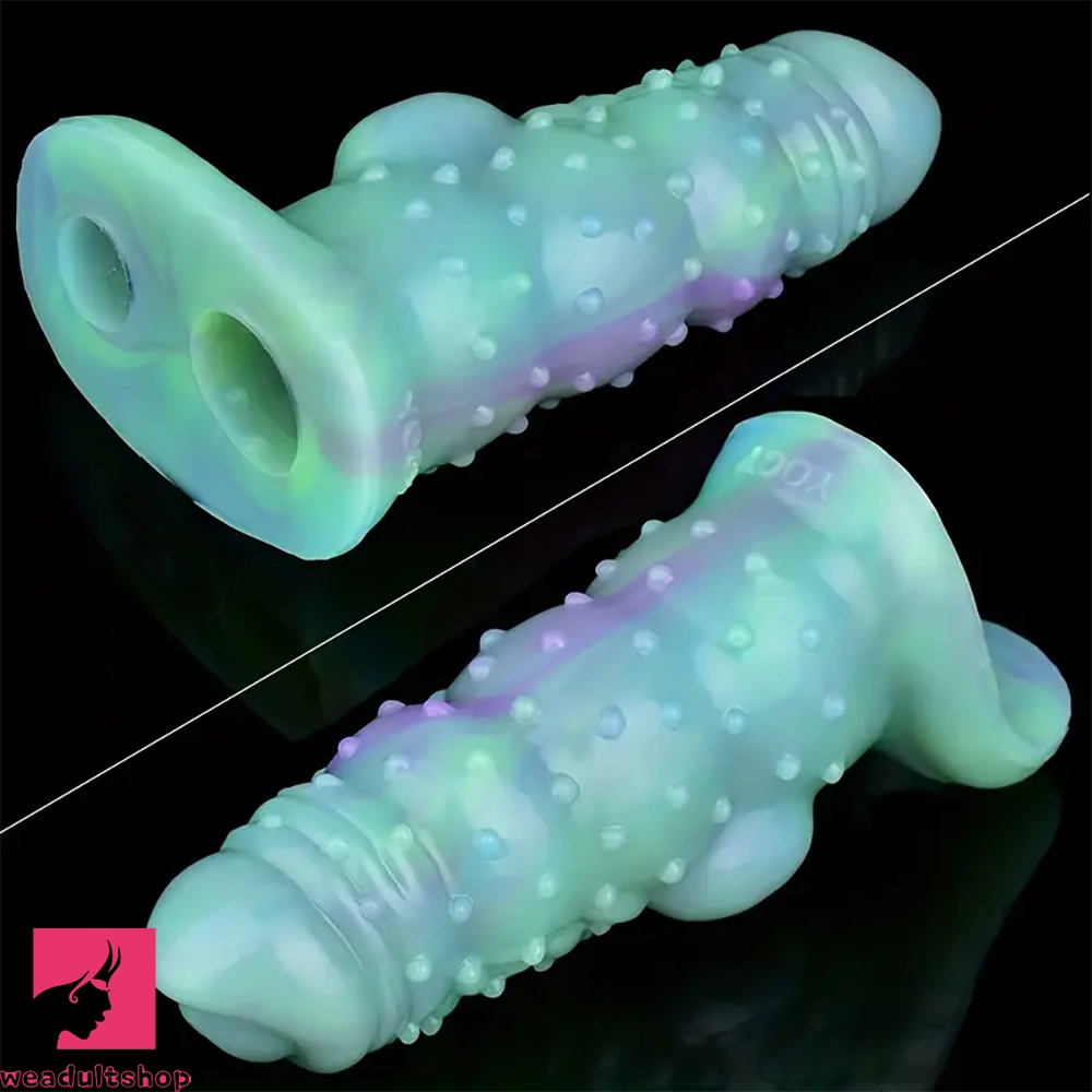 6.02in Multicolor Option Wolf Teeth Dildo Cock Sleeve Hollow Cock Sheath