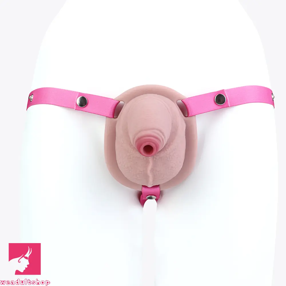 3.38in Real Hollow Chastity Cage Dildo Male Cock Female Masturbator