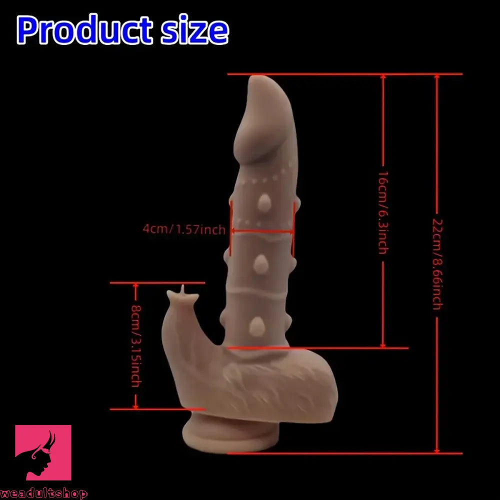 8.66in Pointed Tail Realistic Spiked Odd Anal Big Dildo With Sharp End