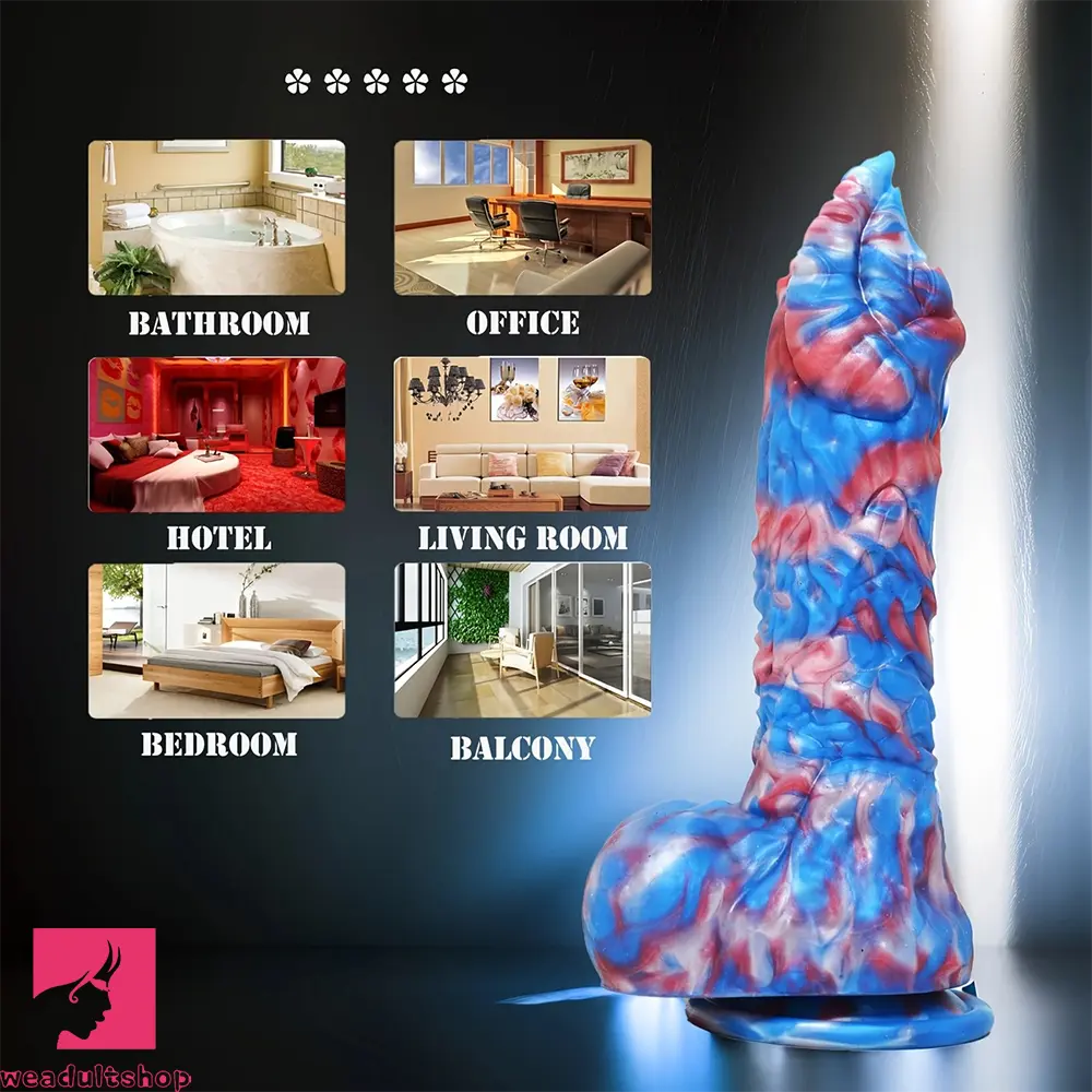 9.05in Monster Silicone Non-Realistic Fantasy Penis Dildo Female Clit Sex Toy