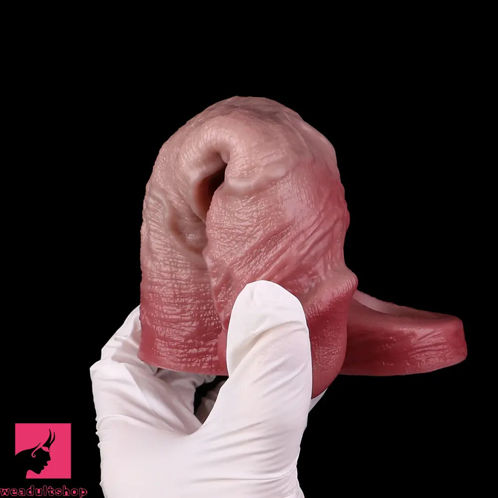 6.81in Real Skin Soft Blue Veins Hollow Dildo Cock Sleeve With Penis Ring