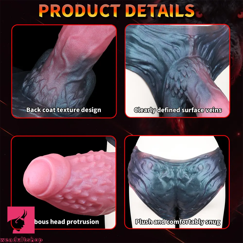 9.37in Spiked Monster Hollow Dildo Harness Pants Strap on Big Sex Toy