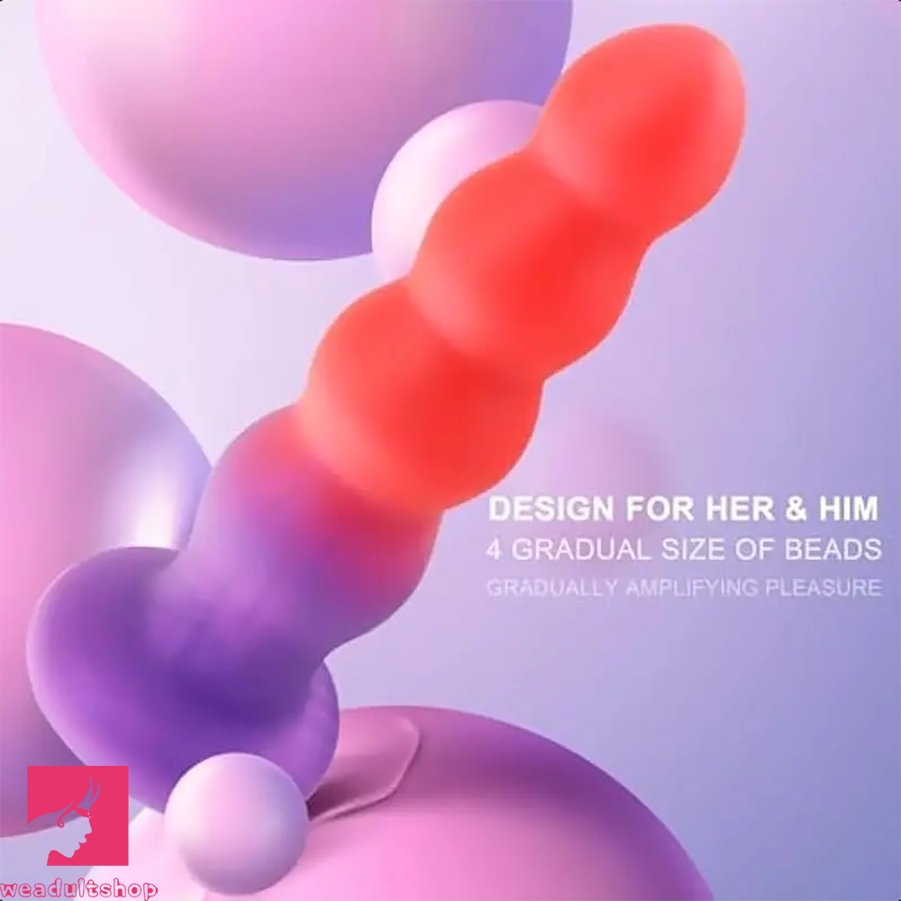 6.3in Silicone Cock Butt Soft Anal Beads Anal Trainer Dildo Masturbator