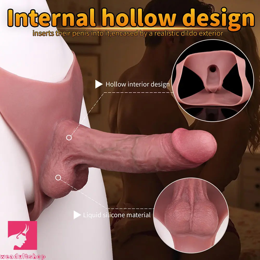 8.07in Silicone Big Strapon Hollow Dildo With Glans Penis For Big Sex Toy