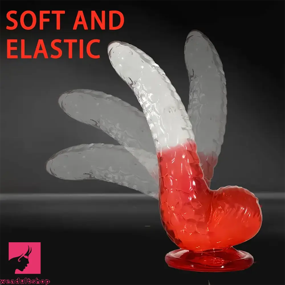 8.27in TPE Cock Fantasy Gradient Jelly Dildo Masturbator Adult Toy