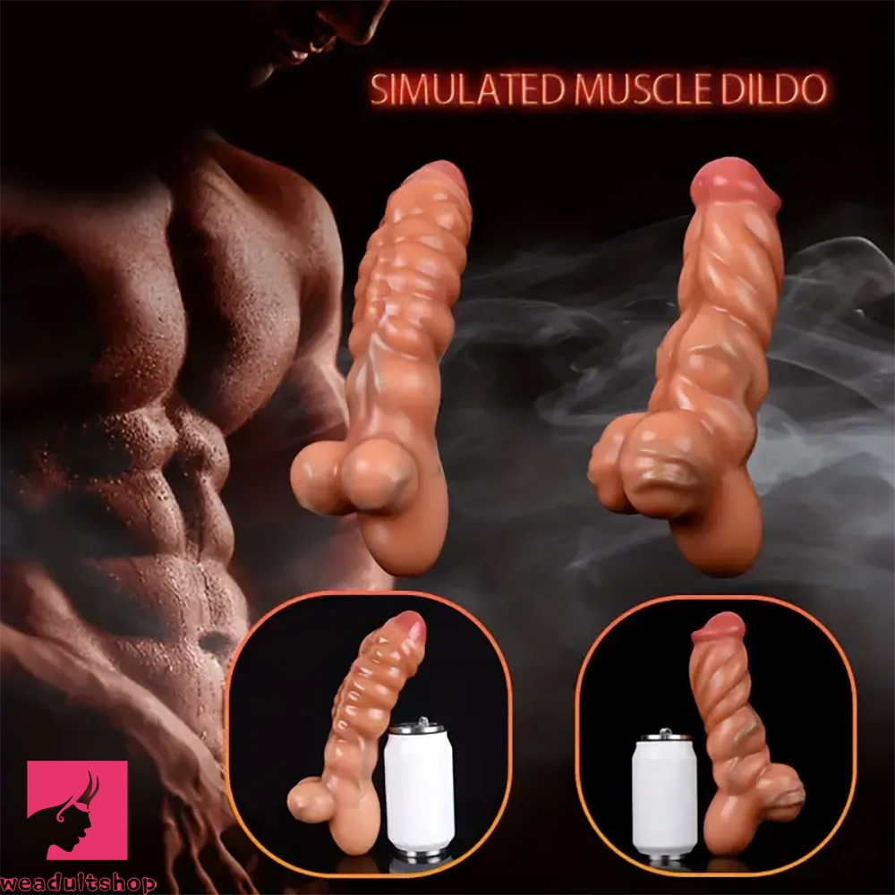 10.26in 10.59in Lifelike Odd Silicone Large Fantasy Dildo Muscle Lines