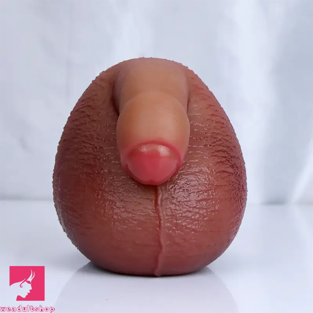 4.7in Realistic Scrotal Ball Soft Silicone Dilation Toy With Two Testicles