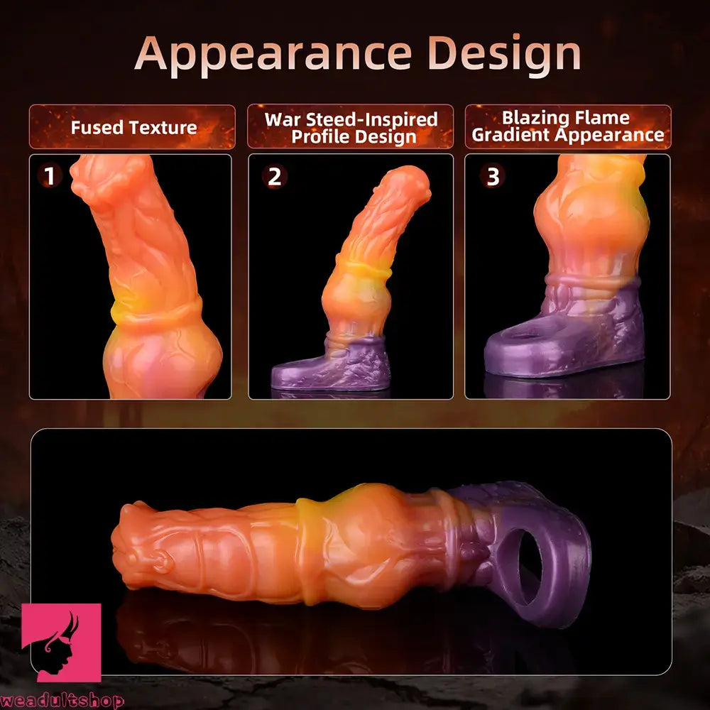 6.85in Warhorse Silhouette Real Melt Mark Texture Cock Dildo Sleeve