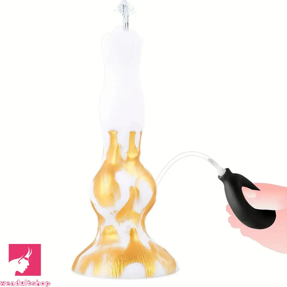 8.1in Realistic Silicone Squirting Dildo Beginner Knot Ejaculating Dog Dildo