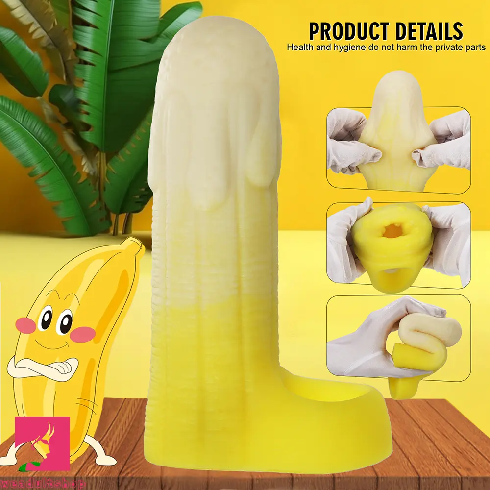 5.11in 5.31in 5.51in Banana Fantasy Hollow Dildo Sleeve Liquid Silicone Sleeve