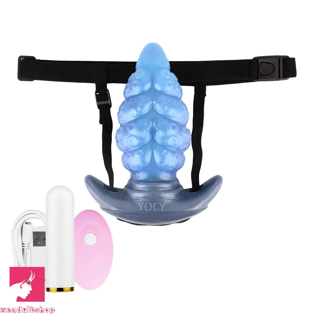 2.91in-9.05in Octopus Vibrating Anchor Dildo Anal Plug Wearable Mouth Gag
