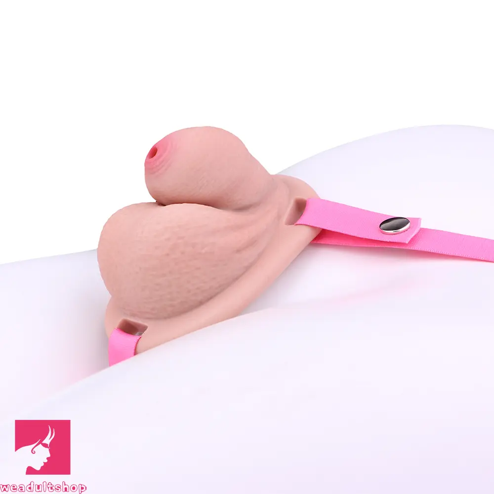 2.36in Silicone Soft Mini Cock Cage Strap on Chastity Dildo With Lock