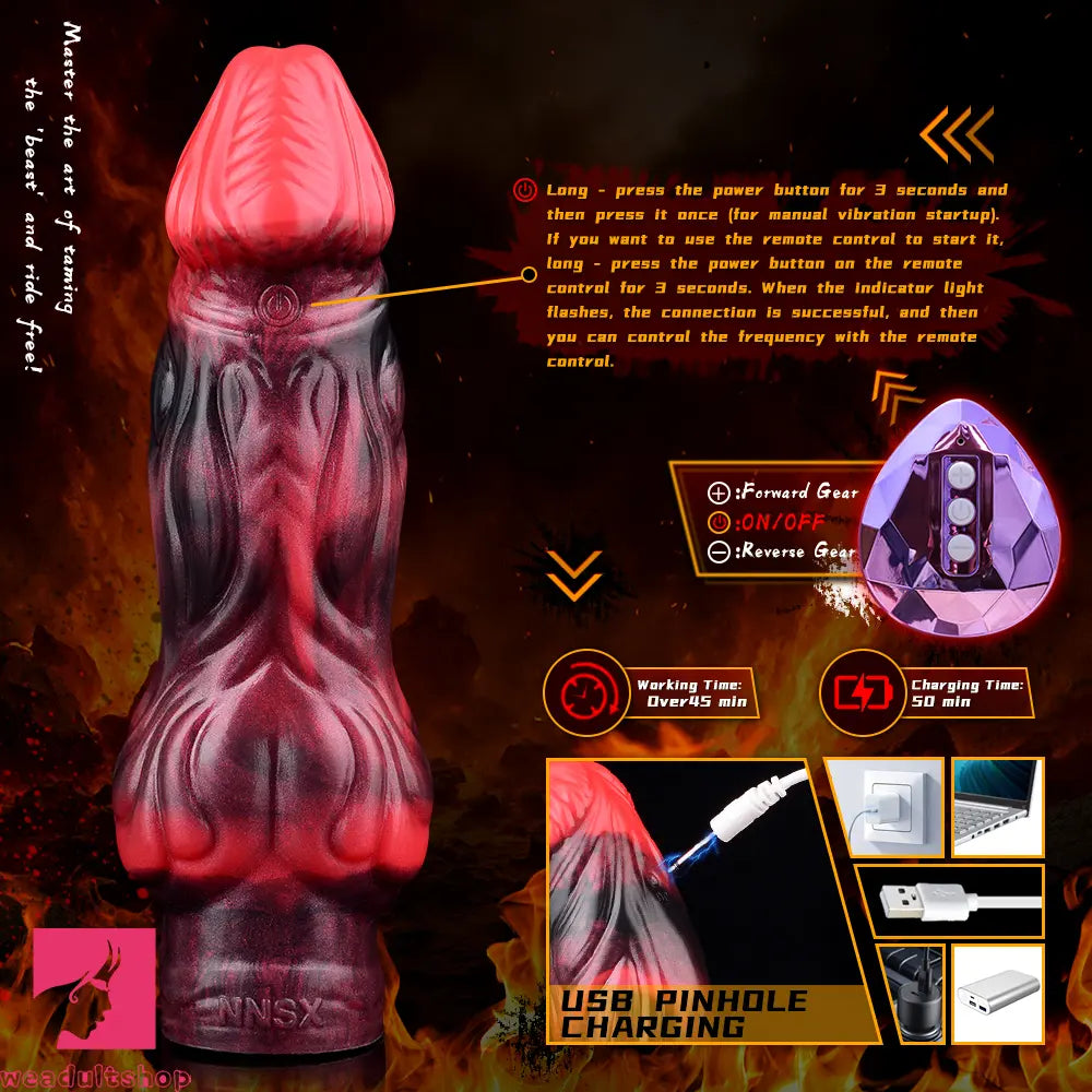5.91in 7.17in Silicone Cock Sleeve Soft Vibrating Hollow Fantasy Penis Dildo
