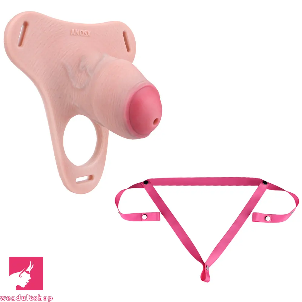 4.33in Strap on Chastity Dildo Wearable Realistic Cock Cage For Couples