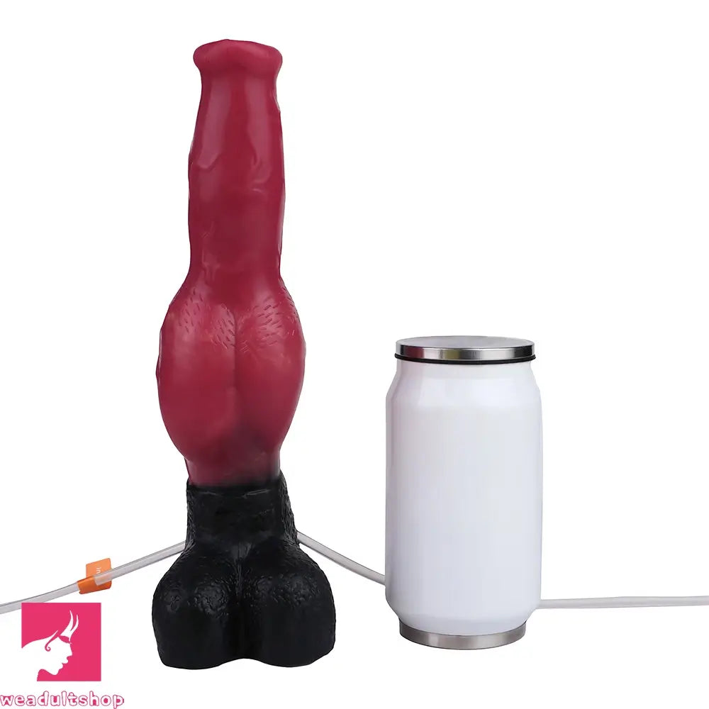 10.98in Dog Knot Ejaculating Inflatable Soft Silicone Dildo For Cock Sex