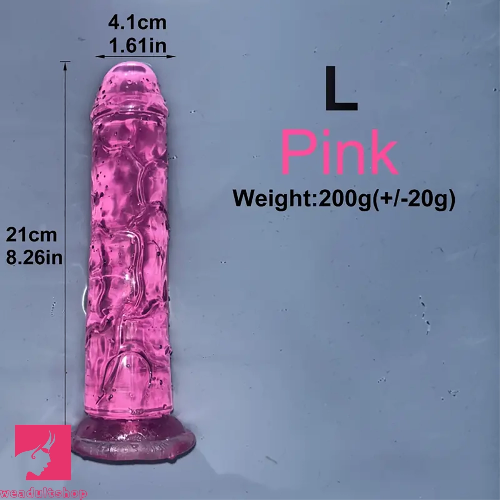 6.1in 6.7in 7.48in 8.26in 9.05in Soft Realistic Jelly Transparent Prostate Dildo