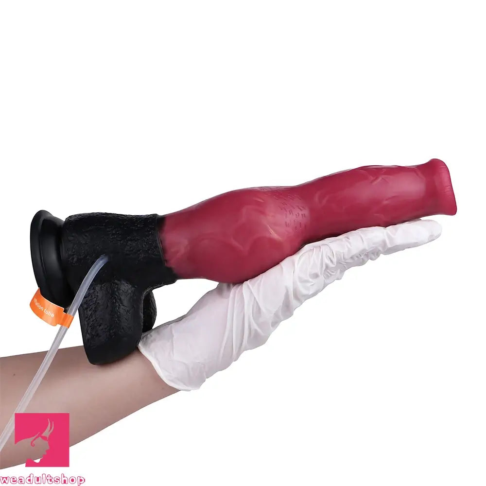10.98in Dog Knot Ejaculating Inflatable Soft Silicone Dildo For Cock Sex