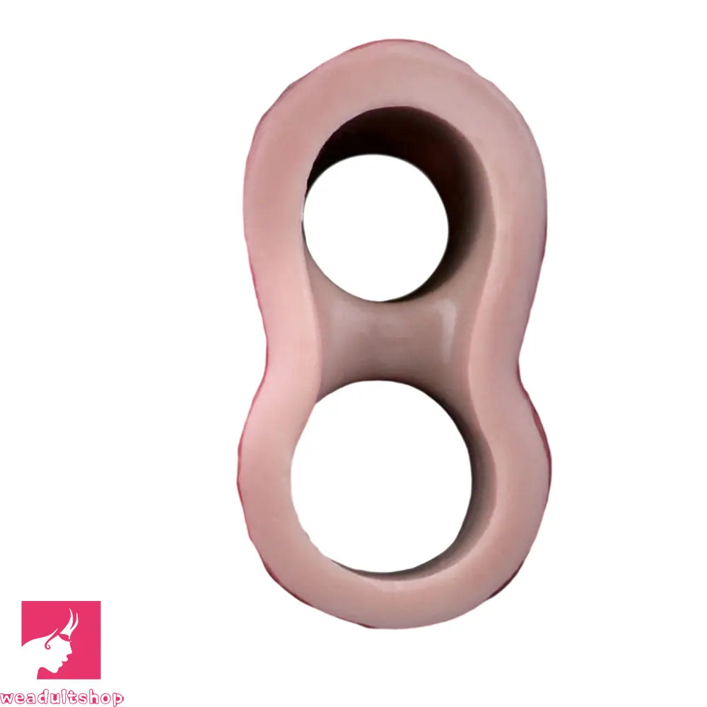 5.24in Real Feeling Blue Veins Hollow Dildo Cock Sleeve With Penis Ring