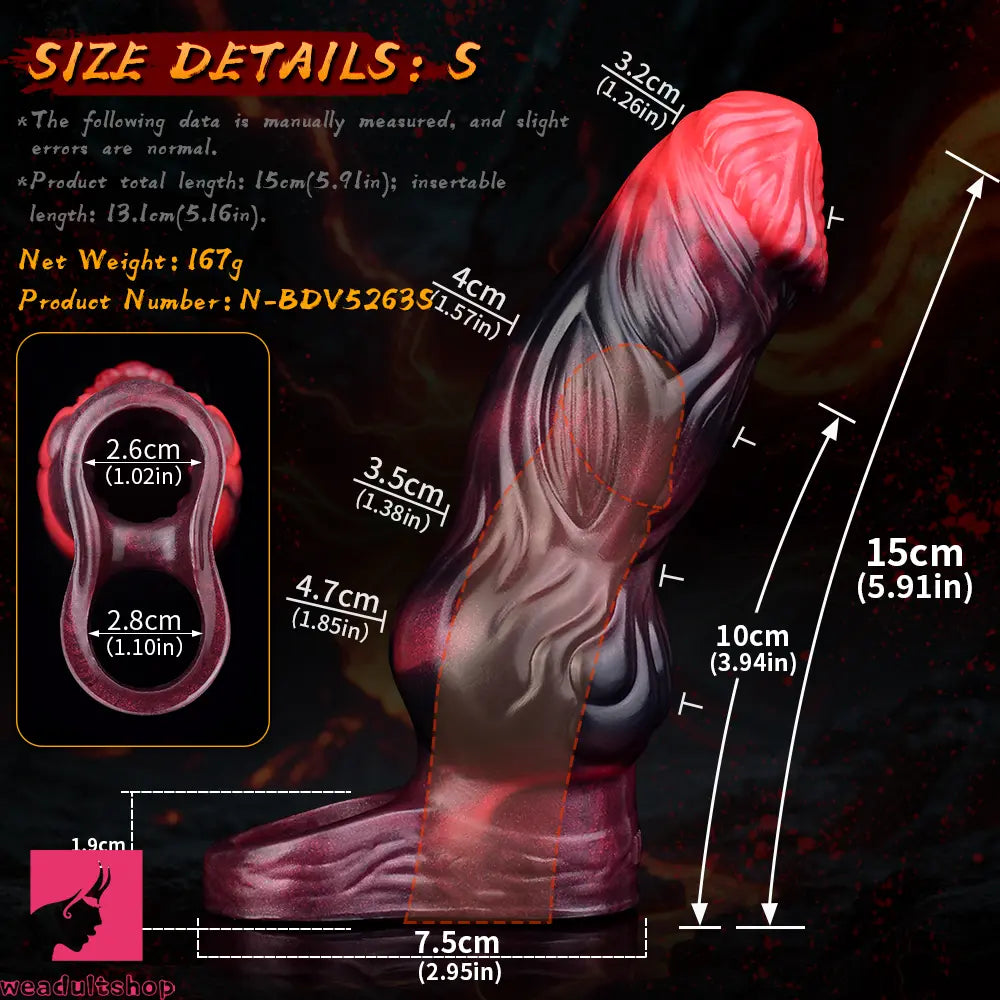 5.91in 7.17in Silicone Cock Sleeve Soft Vibrating Hollow Fantasy Penis Dildo